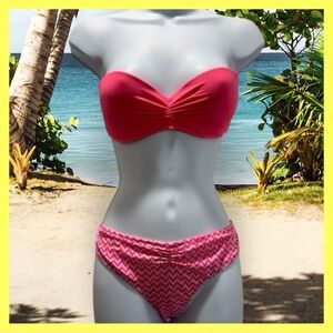 Victoria's Secret Hot Pink Strapless Bikini